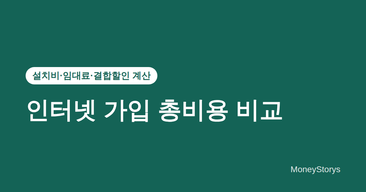 인터넷 가입 총비용 비교 — 설치비·공유기 임대료·결합할인까지 계산하기